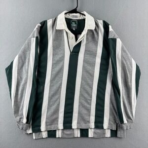 Vintage McIntosh & Seymour Rugby Shirt Mens Large Green‎ Cotton Long Sleeve 90s